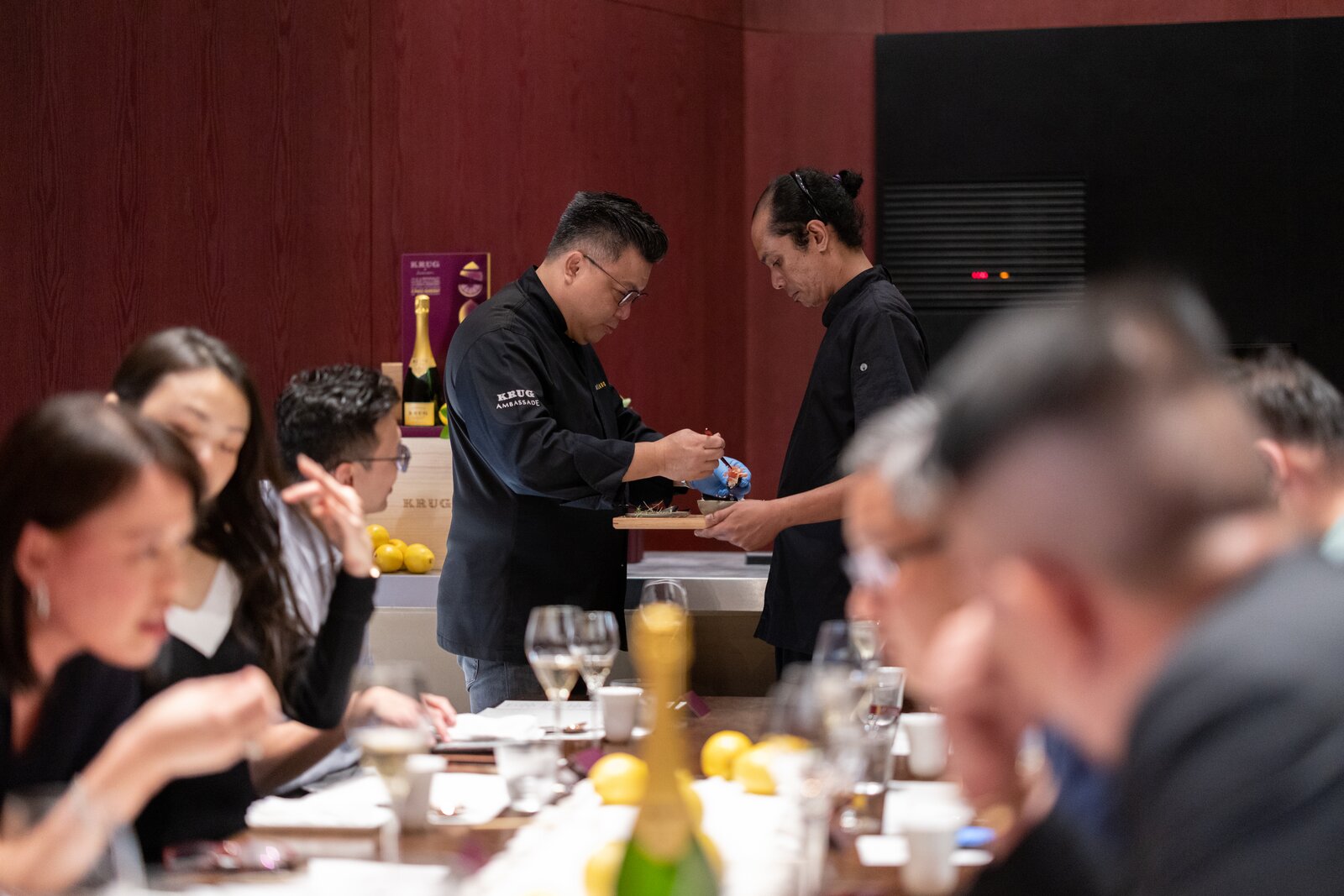 Krug Ambassade dinner — June 2023, the room in service.