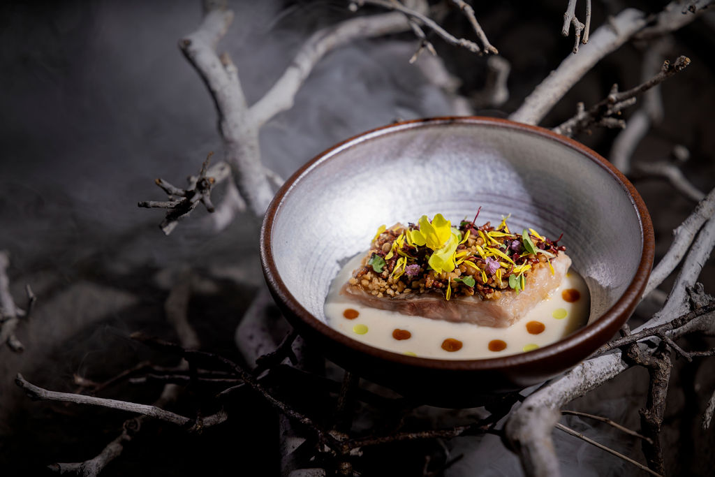 Empurau confit in Enkabang nut oil, the Emperor of River Fish.